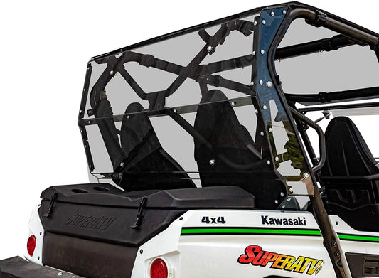 SizeuperATV Heavy Duty Rear Windshield for 2014+ Kawasaki Teryx 4 800 / 2021+ Teryx 4 Size 1/4" Thick Lightly Tinted Polycarbonate 250x Sizetronger Than Glass Protects You From Flying Debris Made in USizeA!