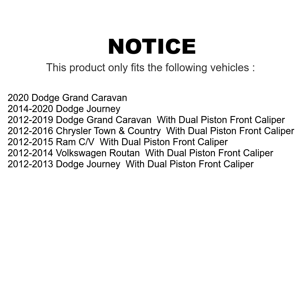 Transit Auto - Front Rear Disc Brake Rotors And Ceramic Pads Kit For Dodge Grand Caravan Journey Chrysler Town & Country Ram C/V Volkswagen Routan K8C-101028