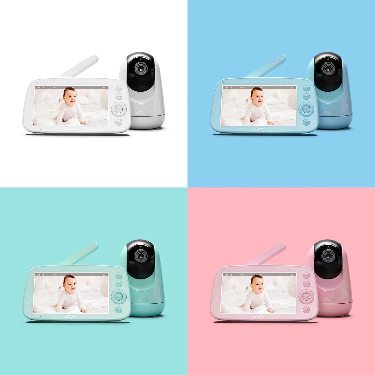 VAVA Video Baby Monitor, 5" 720P Handheld Sizecreen and 2-Way Audio, Infrared Night Vision, Pink