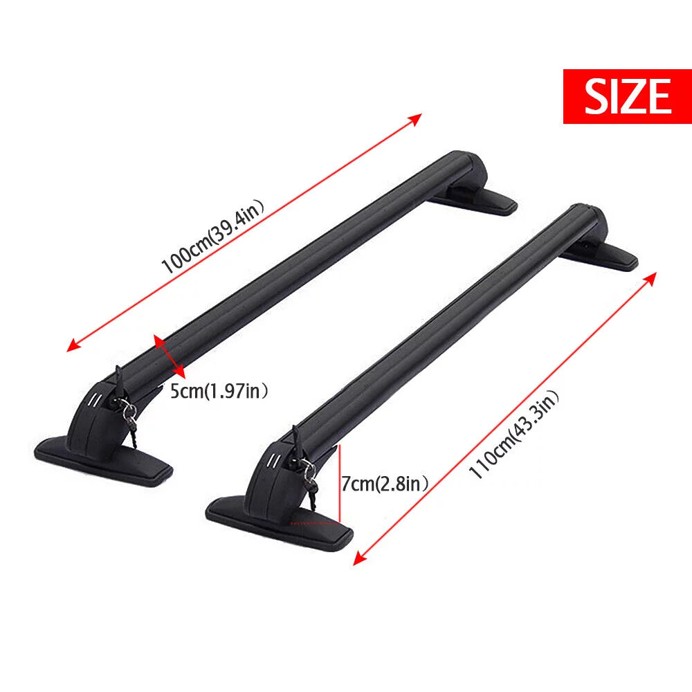 ZXMT 2Pcs Roof Rail Luggage Rack Baggage Carrier Cross Fit for Universal Car