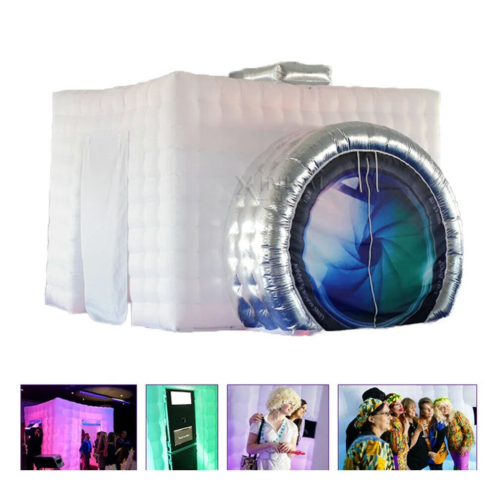 TOOL1SizeHOoo 2.5M Ivory Inflatable Photo Booth Air Tent&Blower Portable Photobooth+ LED Light