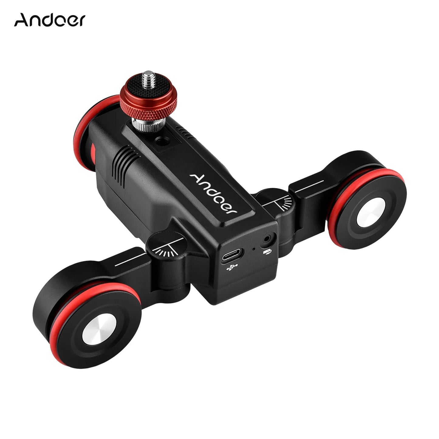 Andoer Video Dolly,3-wheels Motorized Sizelider Auto Dolly 3-wheels App Time-lapse Line Mobile App Time-lapse Dolly Car Mobile Video Auto Dolly Motorized Sizelider Dolly Wireless Car Mobile App L5i