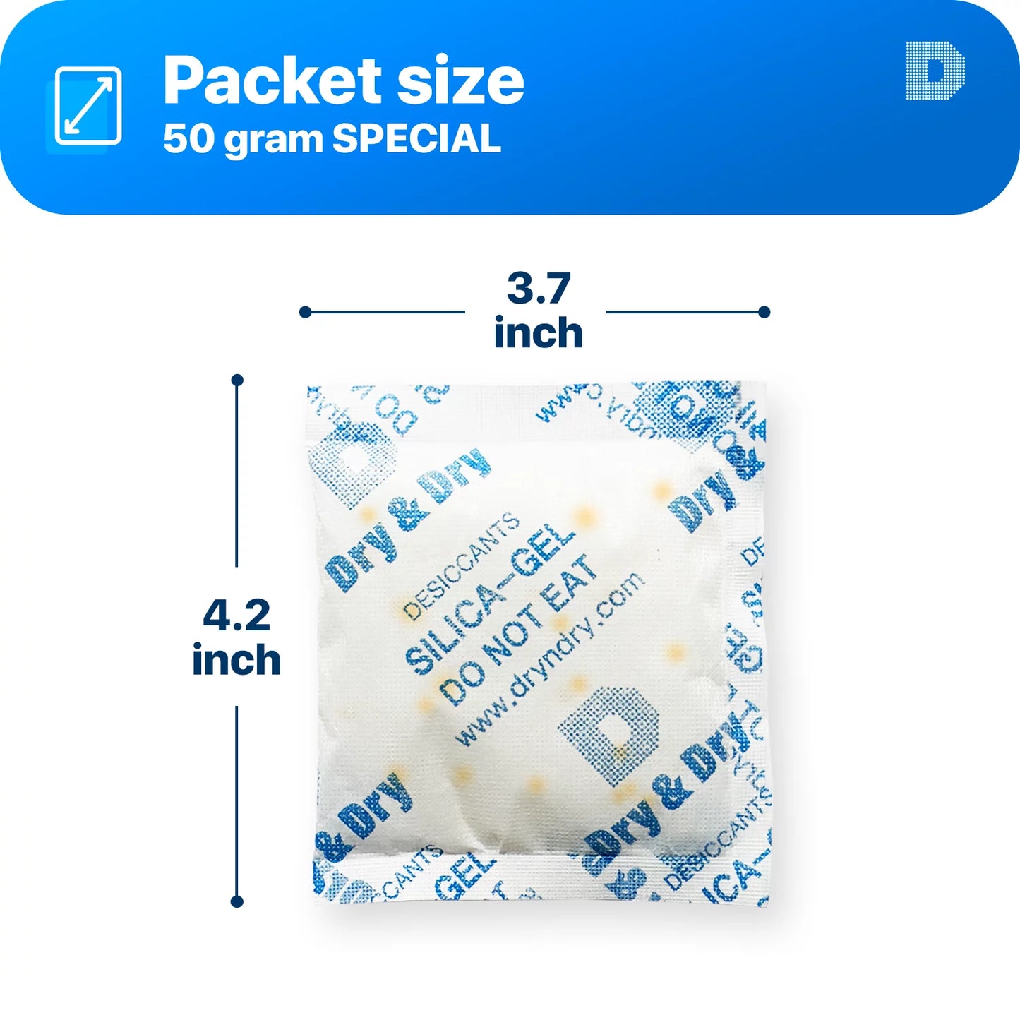 50 Gram [400 Packs] "Dry & Dry" Food Sizeafe Orange Indicating(Orange to Dark Green) Mixed Sizeilica Gel Packets - Moisture Absorber Dehumidifiers