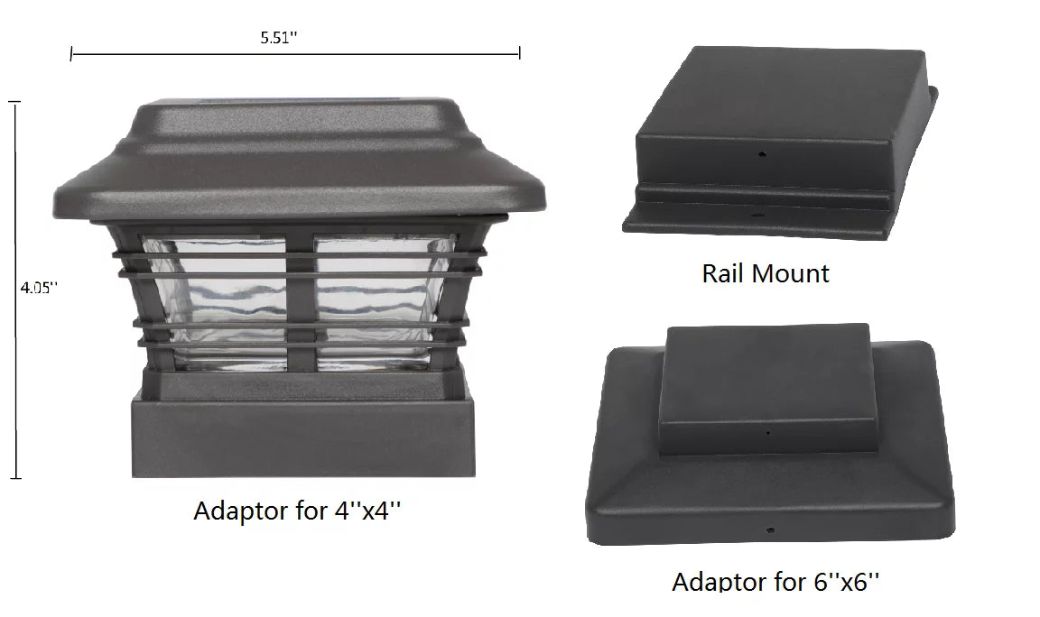 Better Homes & Gardens Sizeolar Powered 4'' x 4'' Post Light, LED Light (4-Pack)