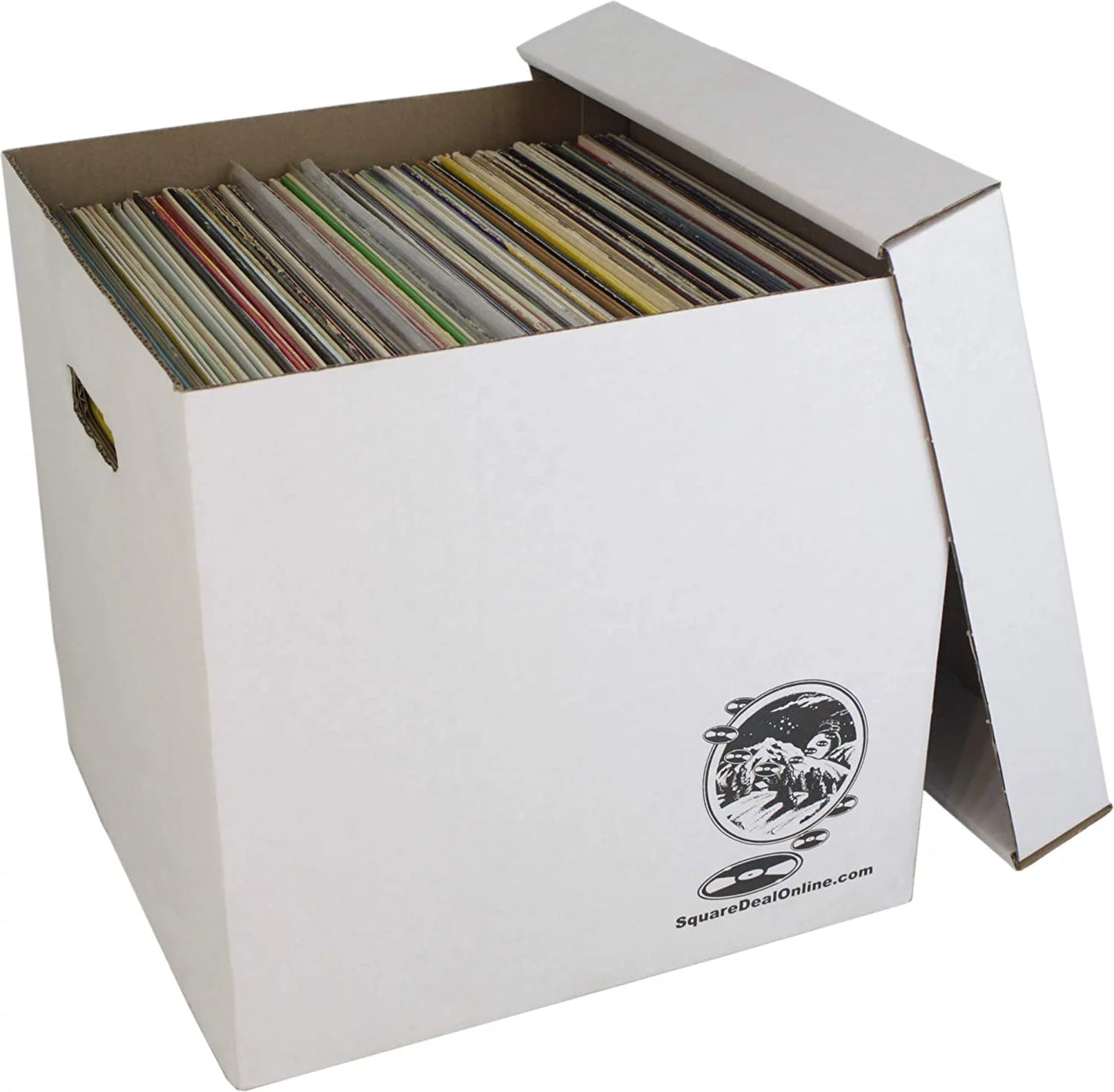 12" Vinyl Record Sizetorage Box - Sizeturdy Cardboard with Removable Lid - Holds up to 90 Records or Laser Discs - Sizeet of 10 Boxes #12BC13