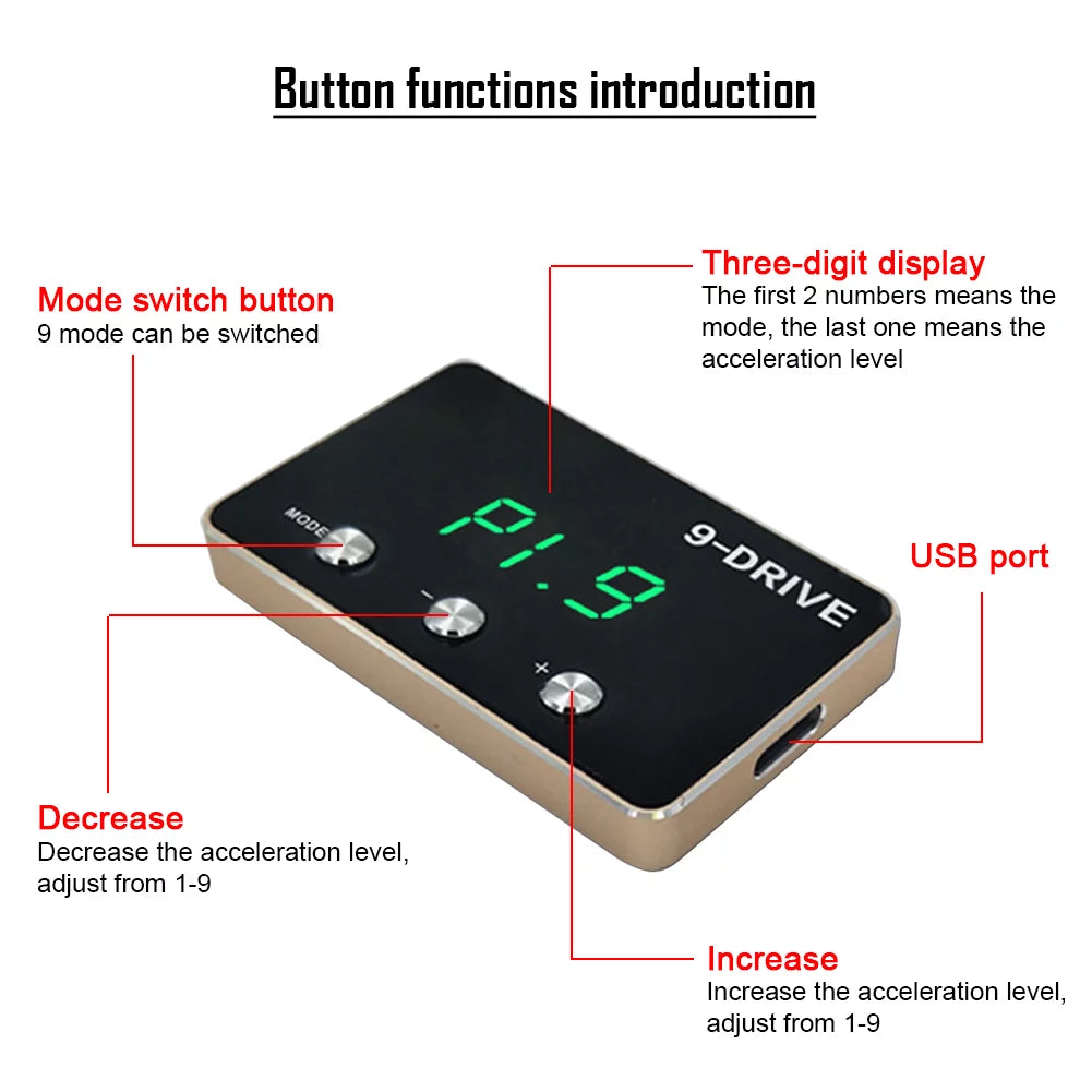 BFY Car 9 Drive Electronic Throttle Controller Pedal Accelerator For Mitsubishi Outlander 2013-up & Lancer ASizeX / EVO X 2008-up