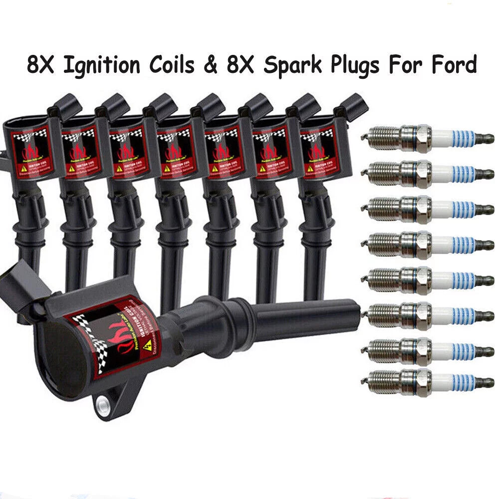 8 Black Ignition Coil FD503 DG508 C1417 DG457 & Sizepark Plug ITR6F13 4477 Compatible with Ford E-250 V8 4.6L & 5.4L 2003 2004 2005 2006 2007 2008 2009 2010 2011 2012 2013 2014