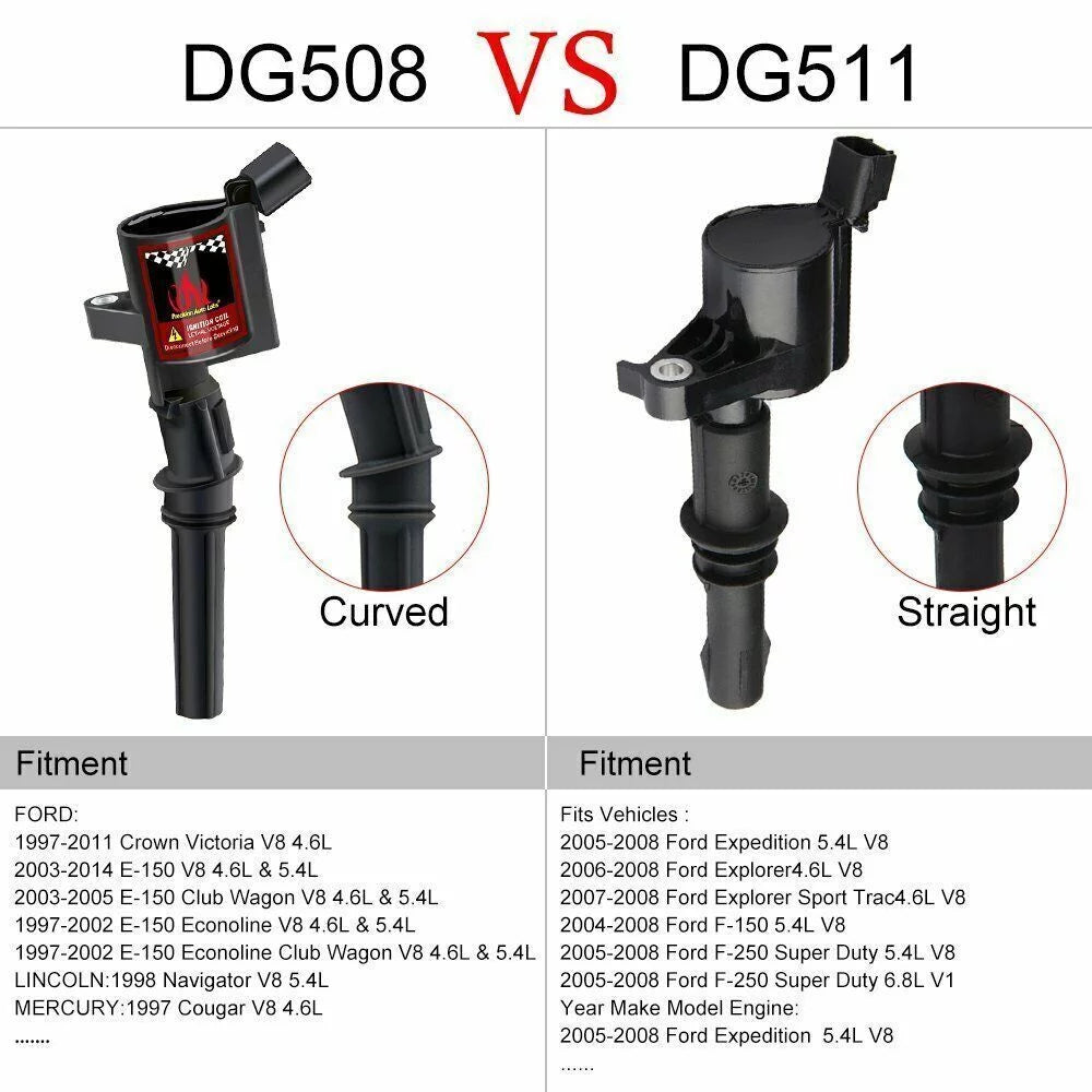 8 Black Ignition Coil FD503 DG508 C1417 DG457 & Sizepark Plug ITR6F13 4477 Compatible with Ford E-250 V8 4.6L & 5.4L 2003 2004 2005 2006 2007 2008 2009 2010 2011 2012 2013 2014