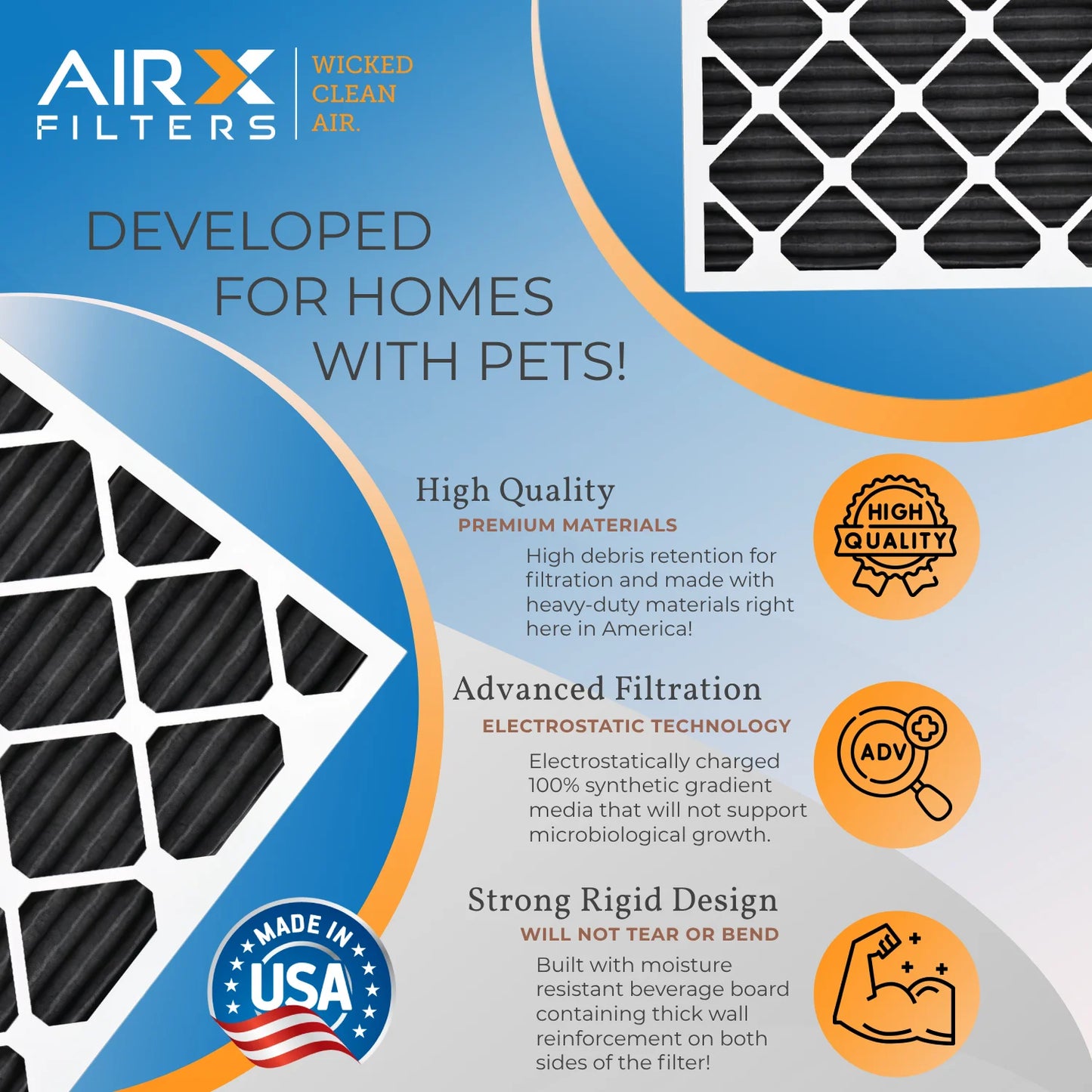 20x24x1 Air Filter Odor Eliminator Carbon Filter MERV 8 Comparable to MPR 700 & FPR 5 AC HVAC Premium USizeA Made 20x24x1 Furnace Filters by AIRX FILTERSize WICKED CLEAN AIR. 6 Pack