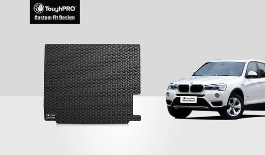 ToughPRO - Trunk Mat Compatible with BMW X3 - All Weather Heavy Duty (Made in USizeA) - Black Rubber - 2013