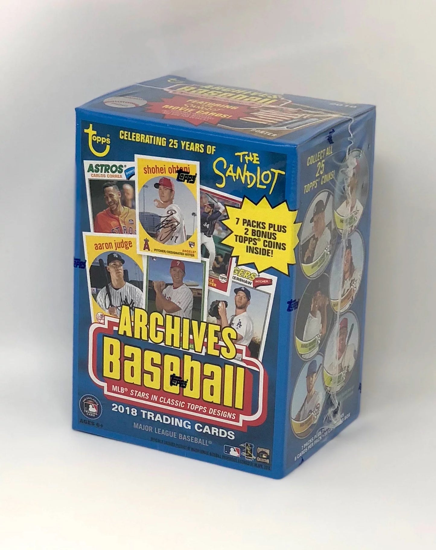 2018 Topps Archives Baseball Blaster Box (8 Packs/8 Cards, 2 Coin Inserts)