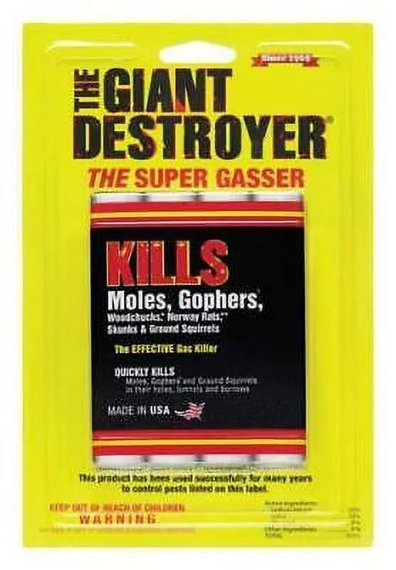 Atlas The Giant Destroyer Gasser Fog For Gophers and Moles 4/pk (Pack of 12)