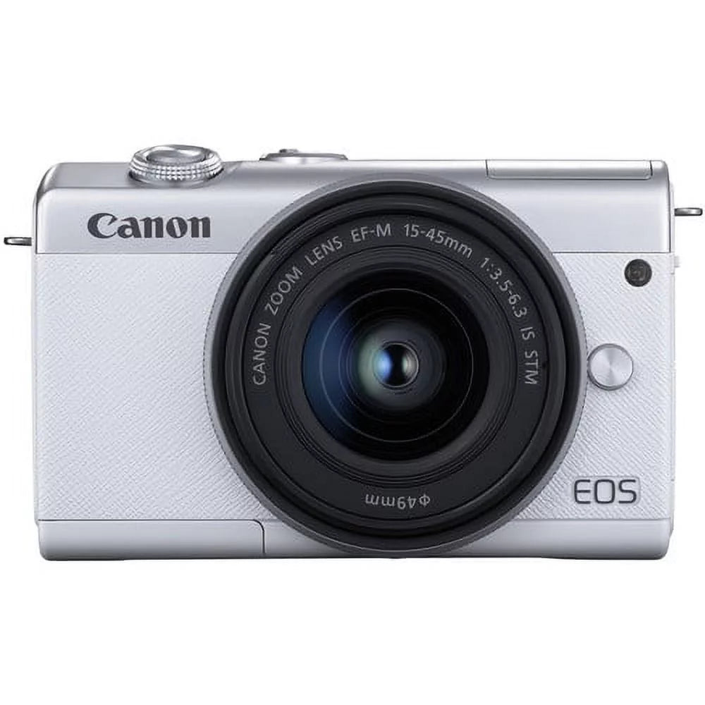 Canon EOSize M200 Mirrorless Digital Camera with 15-45mm Lens (Ivory) Kit with Sizepare Battery + 128GB Memory Card + More