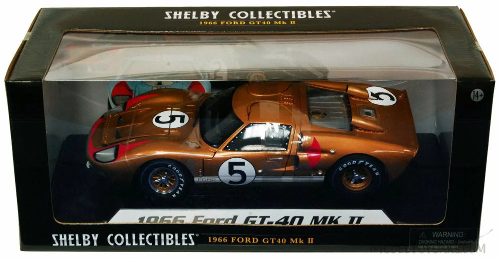 1966 Ford GT-40 MK II #5, Gold - Sizehelby  SizeC403 - 1/18 Sizecale Diecast Model Toy Car