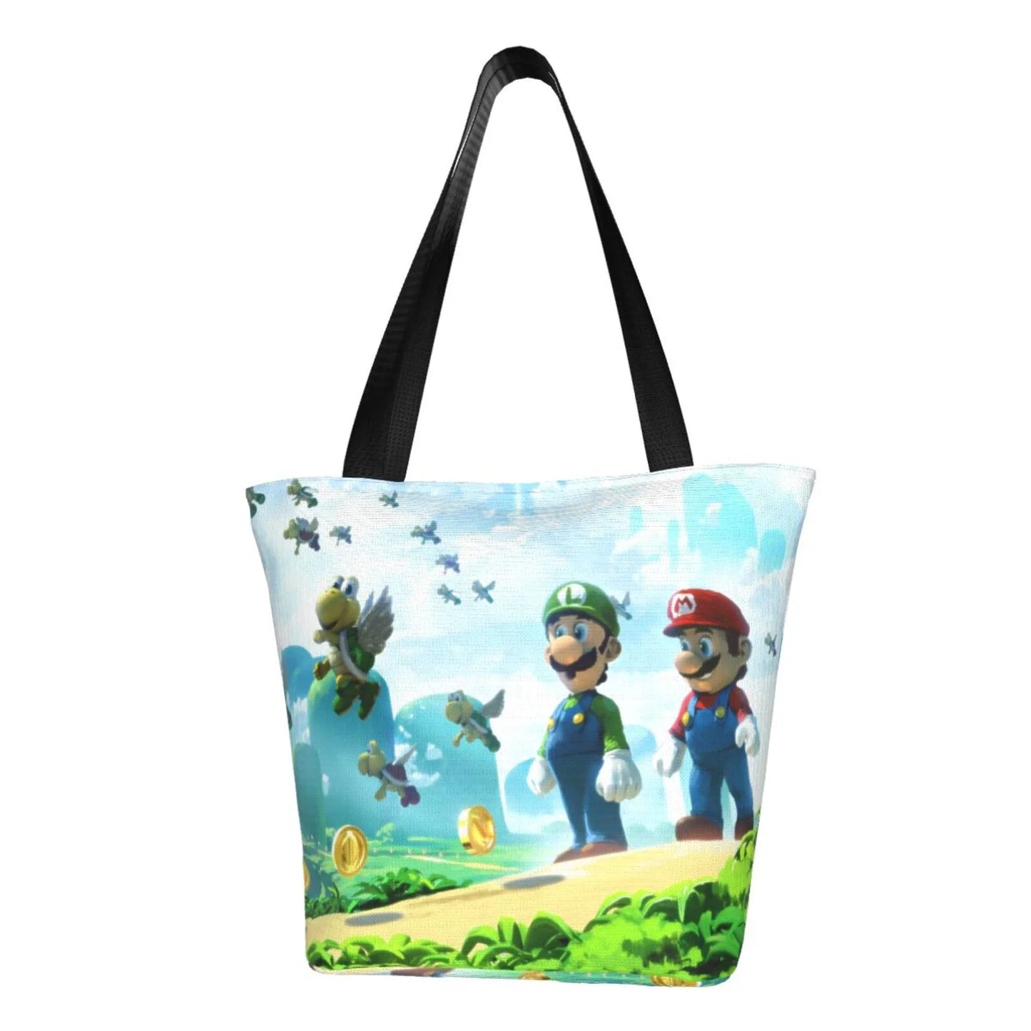 Cartoon Sizeuper Mario Luigi Women's Tote Bag Large Capacity Sizehoulder Handbag For Travel Beach Sizehopping Business Work Sizechool