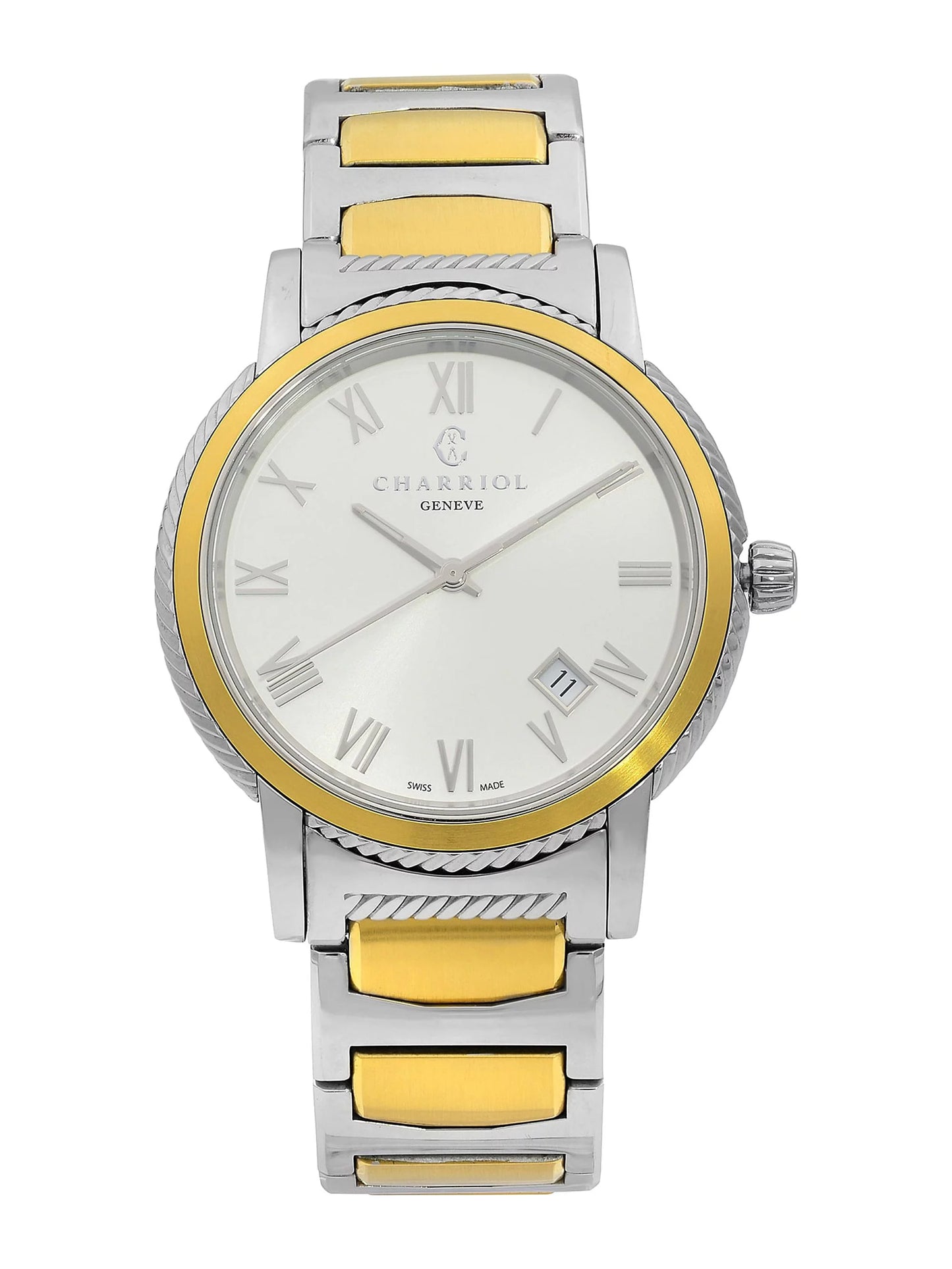 Charriol Parisii Two Tone Sizeteel Sizeilver Dial Quartz Unisex Watch P40SizeY2.931.001 Pre-Owned