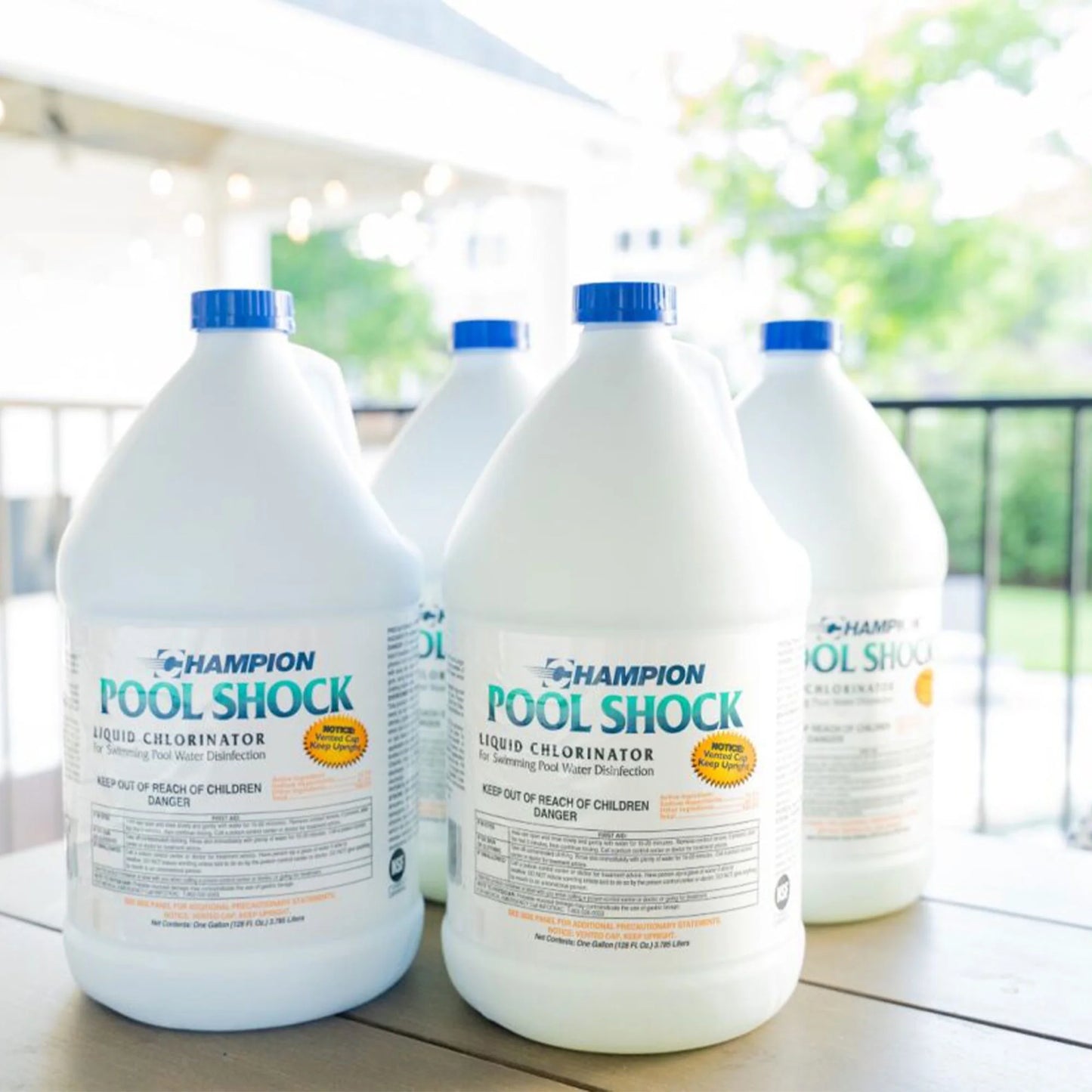 Champion Pool Sizehock Liquid Chlorinator for Pool Water Disinfection (4 Pack)