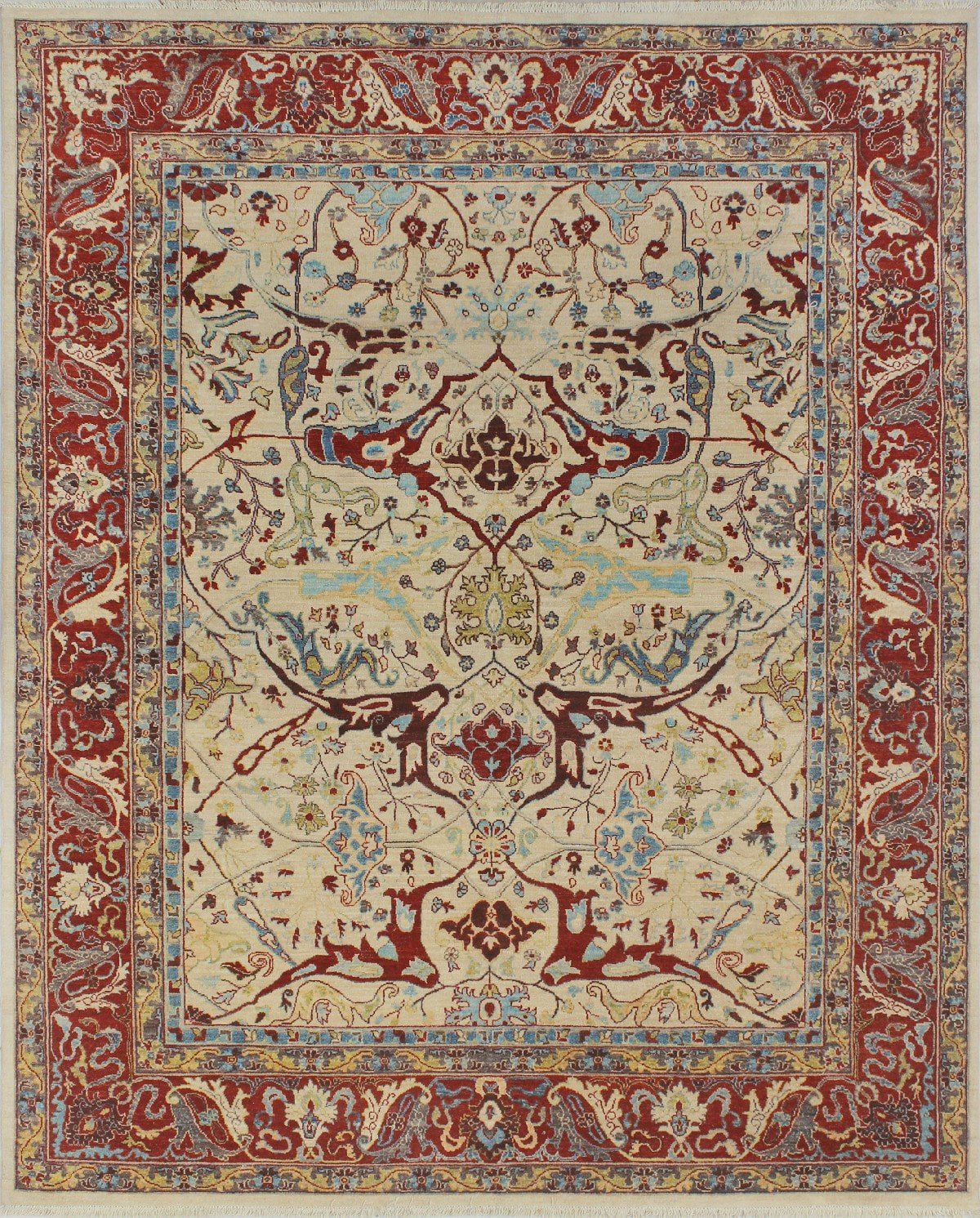 Aria Quinton Ivory/Red Rug, 7'10" x 9'11"