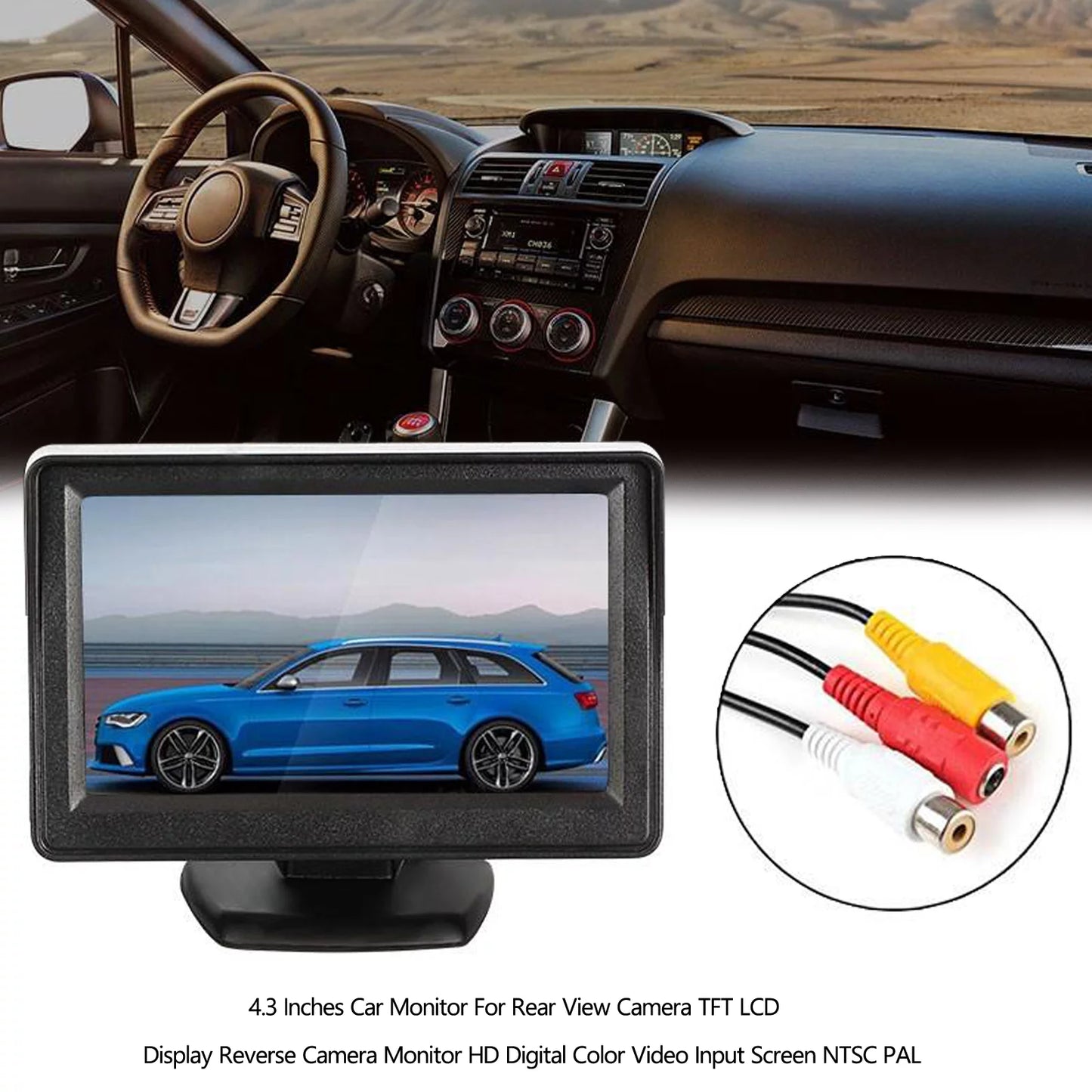 4.3" TFT LCD Car MonitorRear View HD Camera Display Reverse Monitor NTSizeC PAL