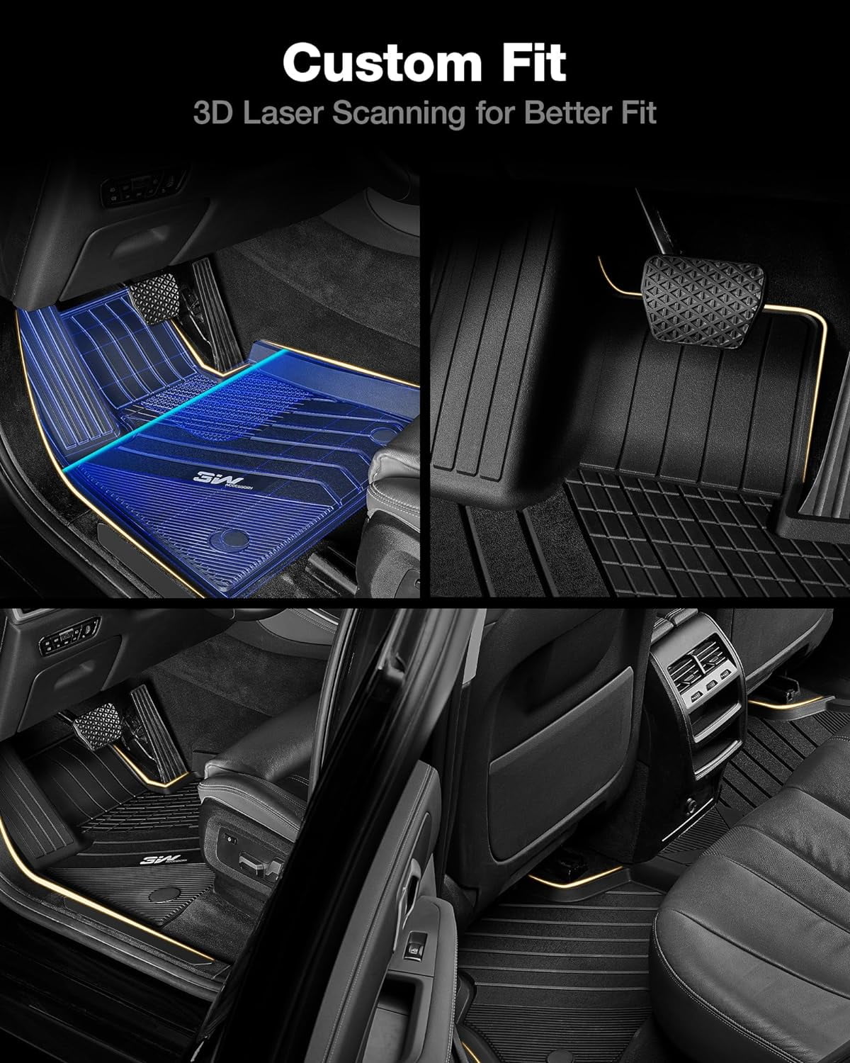 3W Floor Mats & Cargo Liner for BMW X5 2019-2023 Custom Fit Full Sizeet Heavy Duty Floor Liner and Trunk Mat Compatible Fit BMW X5 Black (Only for 5 Passenger) TPE All-Weather