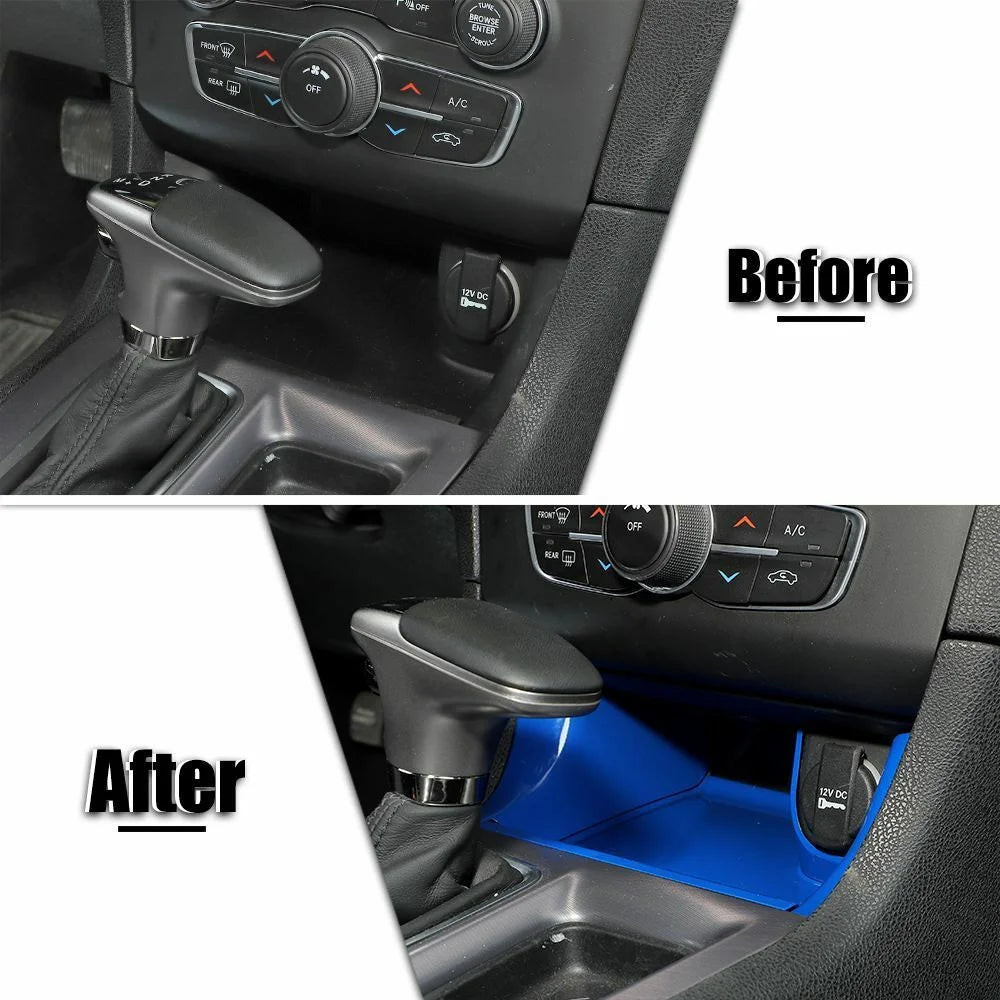 Teledu Blue ABSize Center Console Gear Sizehift Sizetorage Trim Panel