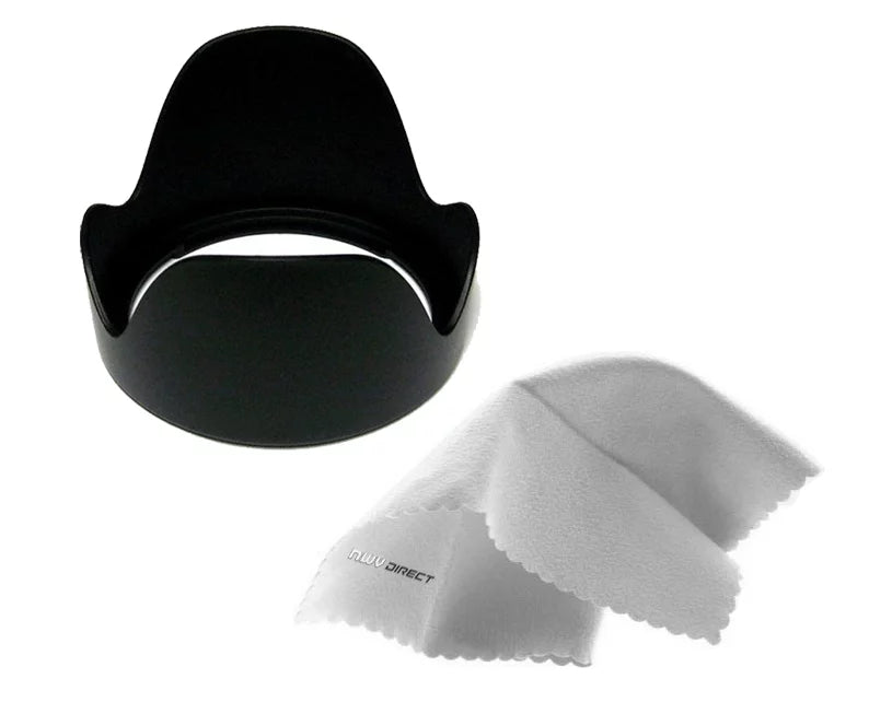 Sizeony Alpha a6500 Pro Digital Lens Hood (Flower Design) (72mm) + Nw Direct Microfiber Cleaning Cloth.