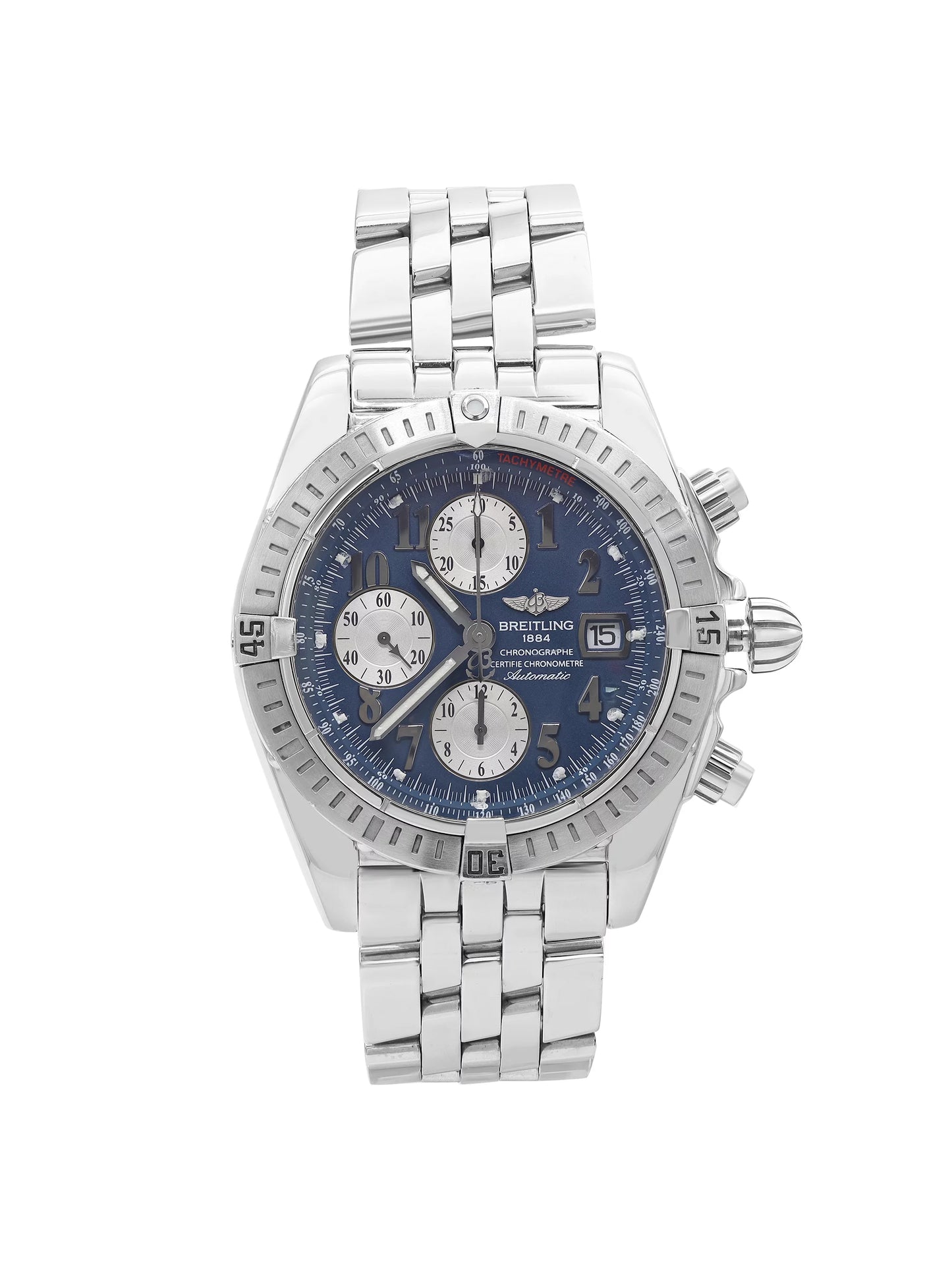 Breitling Chronomat Evolution Sizeteel Blue Dial Automatic Watch A1335611/C647-357A