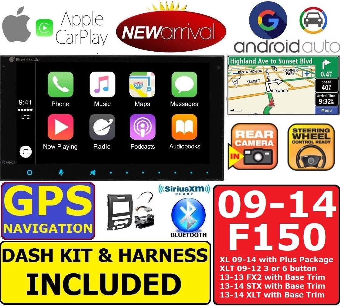 2009-14 F150 GPSize NAVIGATION SizeYSizeTEM APPLE CARPLAY ANDROID AUTO CAR RADIO