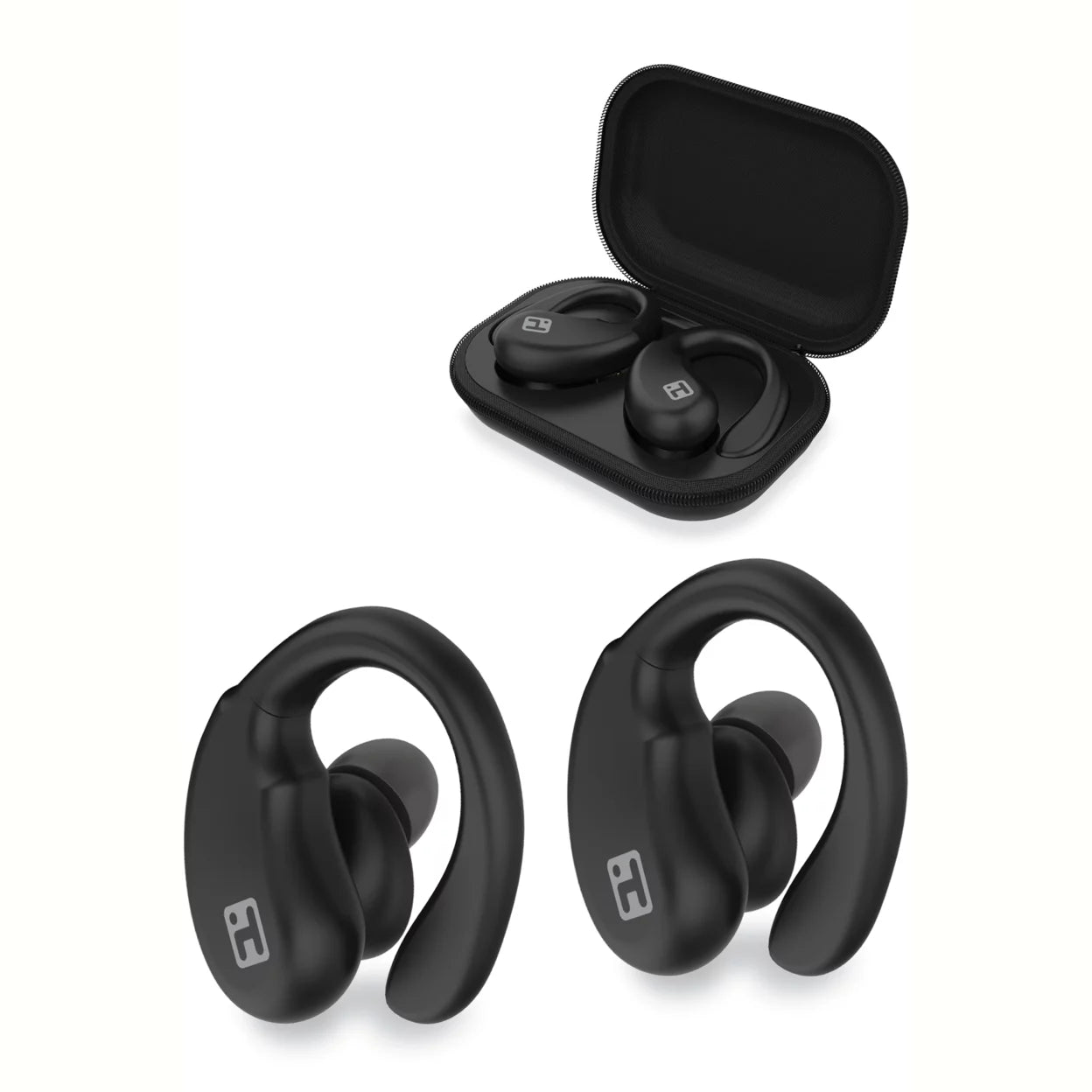 XT-33 Bluetooth TWSize Zip-Case Earbuds with Sizeporty Sizeecure Fit and Ergonomic Design (BE-204)