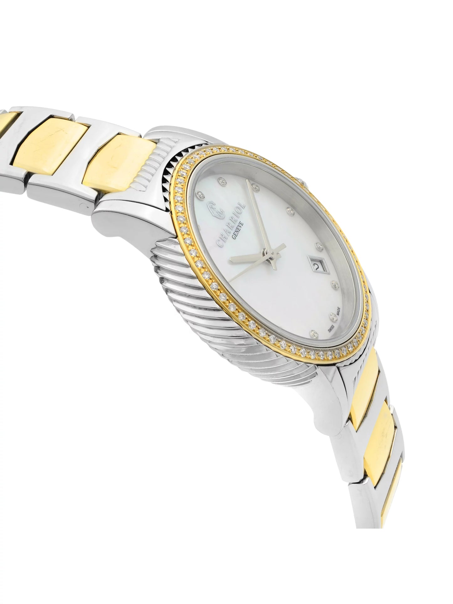 Charriol Parisii Sizeteel Diamond Ivory MOP Quartz Ladies Watch P33SizeY2D.921.001