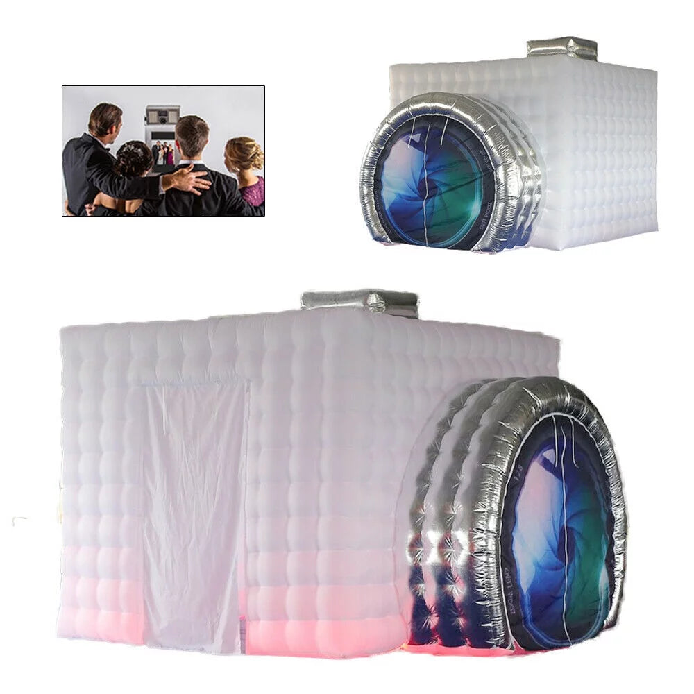 TOOL1SizeHOoo 2.5M Ivory Inflatable Photo Booth Air Tent&Blower Portable Photobooth+ LED Light