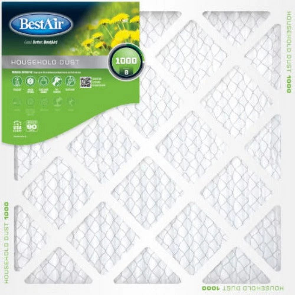 Best Air B1-1620-8-12 16" x 20" x 1" Pleated Furnace Air Filter 90 Days - Quantity of 12