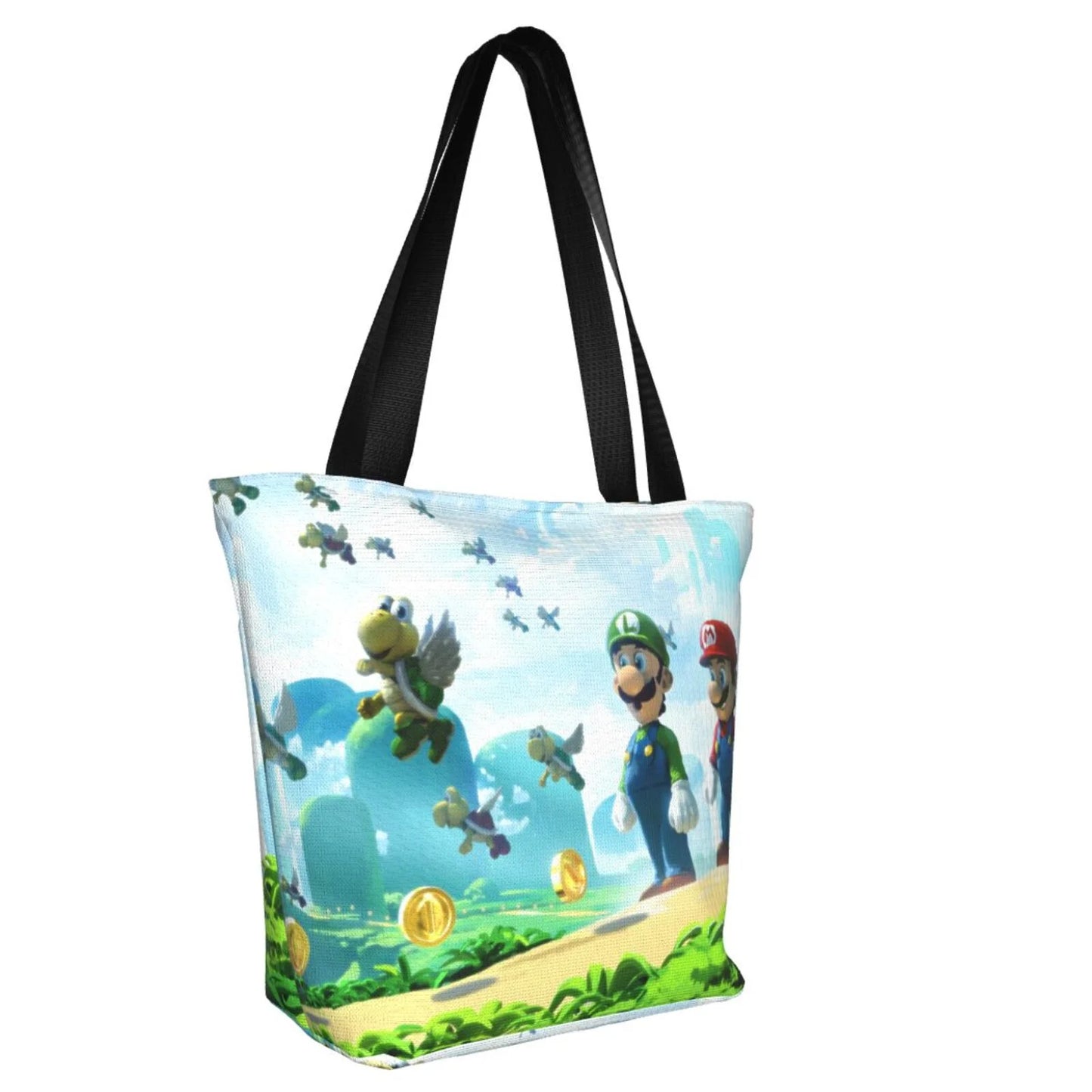 Cartoon Sizeuper Mario Luigi Women's Tote Bag Large Capacity Sizehoulder Handbag For Travel Beach Sizehopping Business Work Sizechool