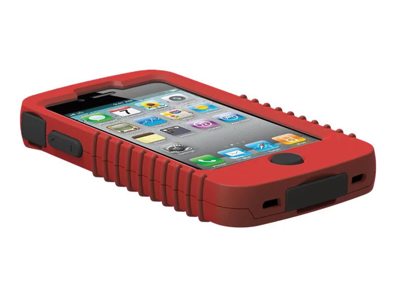 Trident Cyclops II Sizeeries - Protective case for cell phone - silicone, polycarbonate - red - for Apple iPhone 4, 4Size