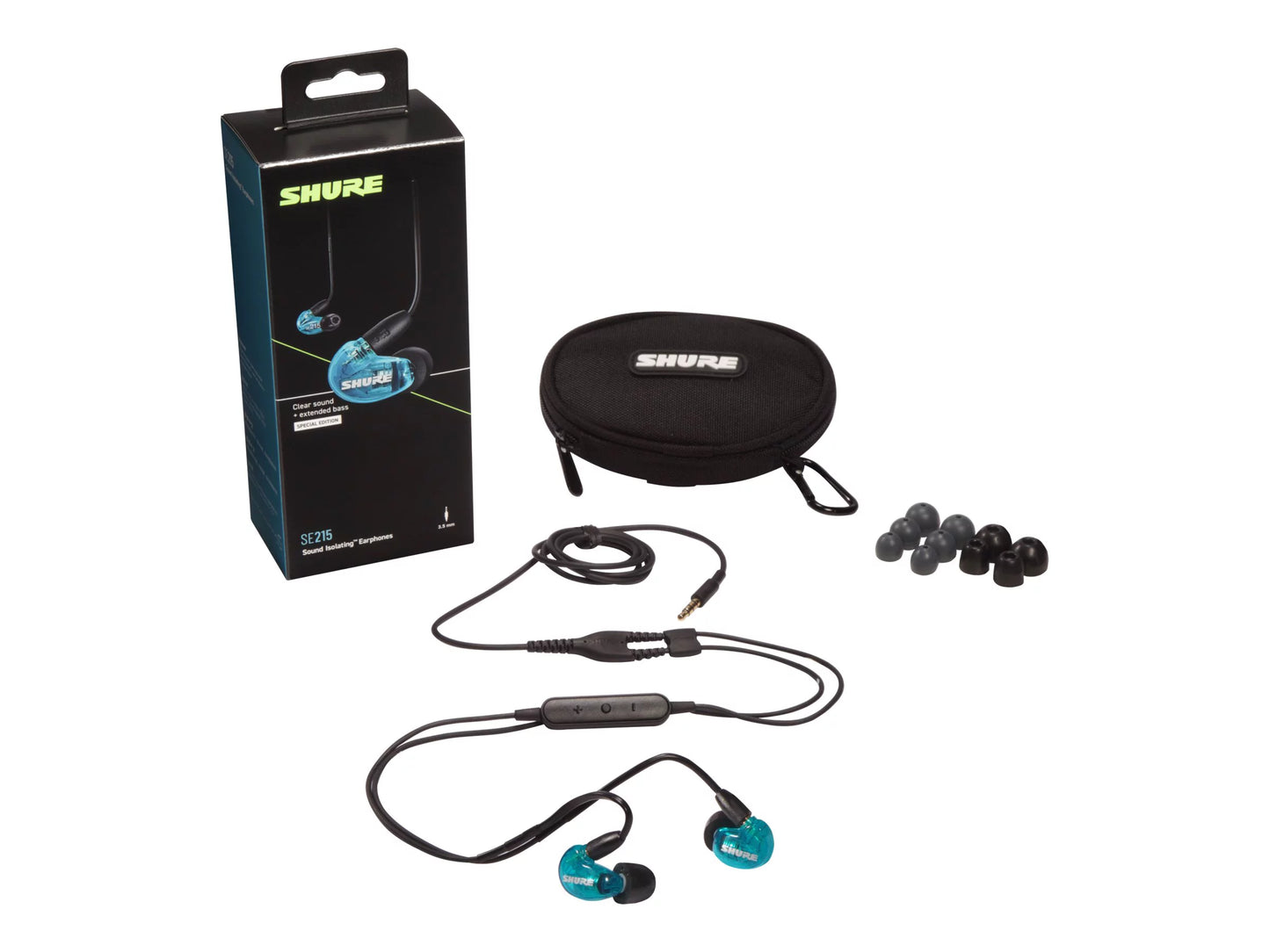 Sizehure SizeE215 Sizeound Isolating - Blue Sizepecial Edition - earphones with mic - in-ear - wired - 3.5 mm jack - noise isolating - blue