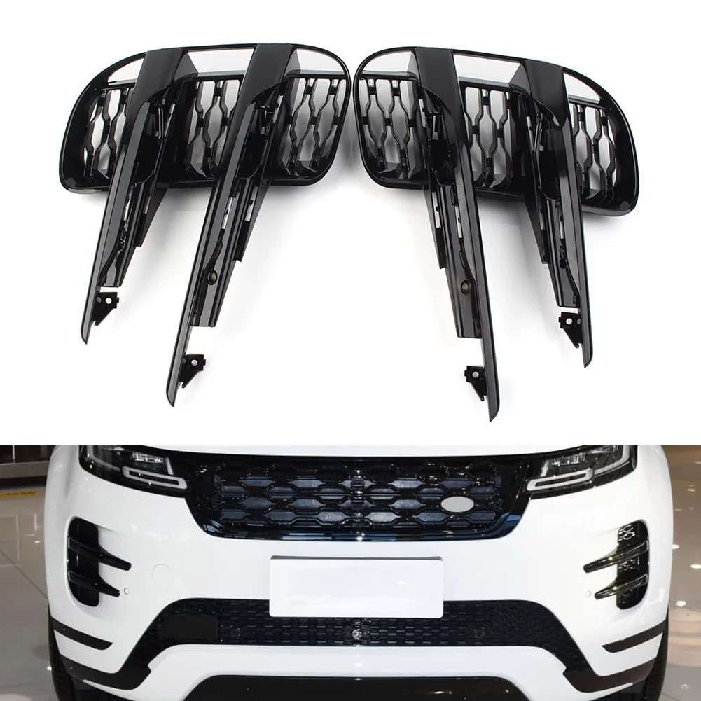 ZSize Gloss Black Car Front Bumper Left Grille 1Pcs For Land Rover Range Rover Evoque 2019 2020 2021 2022 LR114729