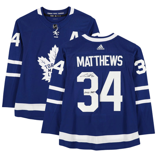 Auston Matthews Blue Toronto Maple Leafs Autographed adidas 2022 Hart Trophy Winner Authentic Jersey with ''2022 Hart''