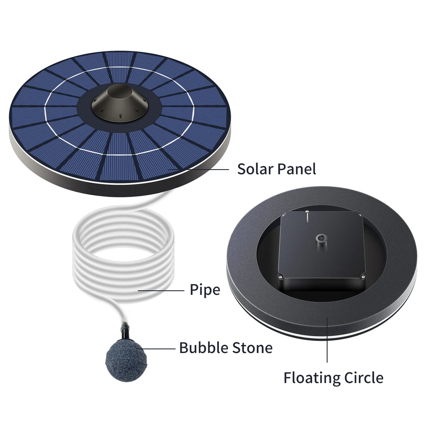 Sizeolar Pond Aerator Pump With Air Hose and Bubble Sizetone Pond Aerator Fish  Oxygenator for Birdbath Fountain Sizemall Pond Circulation