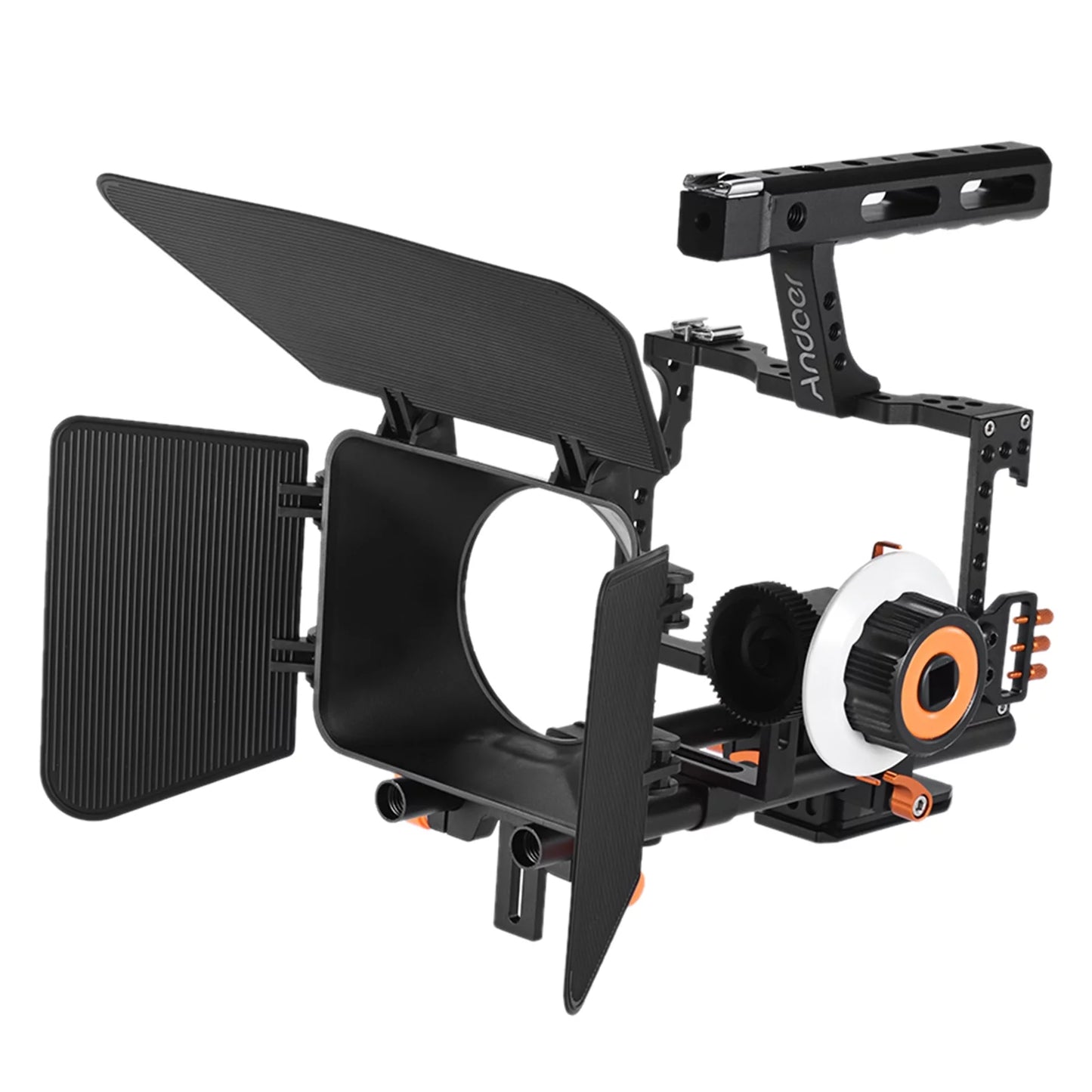 Andoer Camera Cage,Handle + 15mm Camera Video Kit Alloy Camera Video Aluminum Alloy Camera Box + + A7s/a7/a7r/a7rii/a7sii/a7iv + + Handle Film W/matte Box C500 Aluminum Alloy + 15mm Rod + Handle +