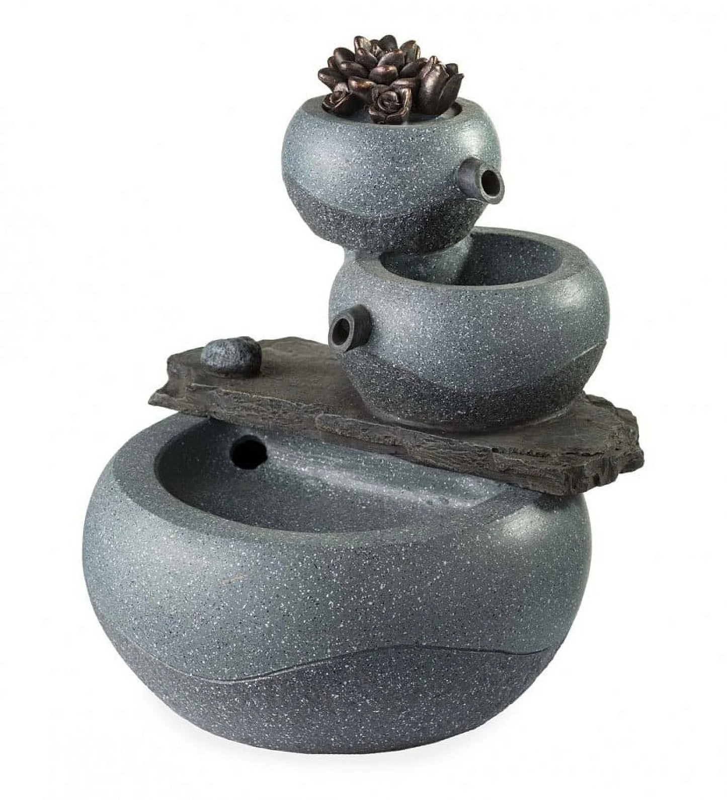 Wind & Weather Lighted Three-Tier Indoor Fountain with Electric Pump