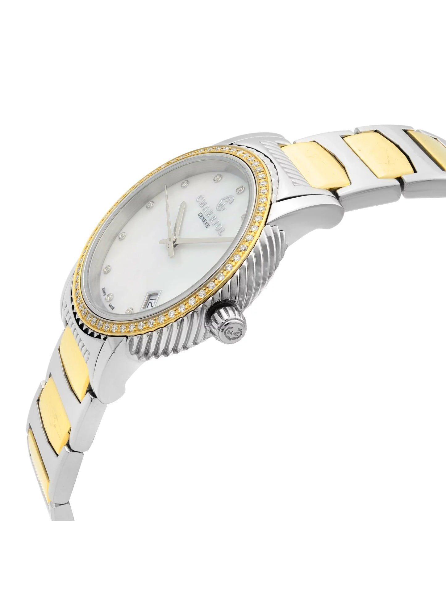 Charriol Parisii Sizeteel Diamond Ivory MOP Quartz Ladies Watch P33SizeY2D.921.001