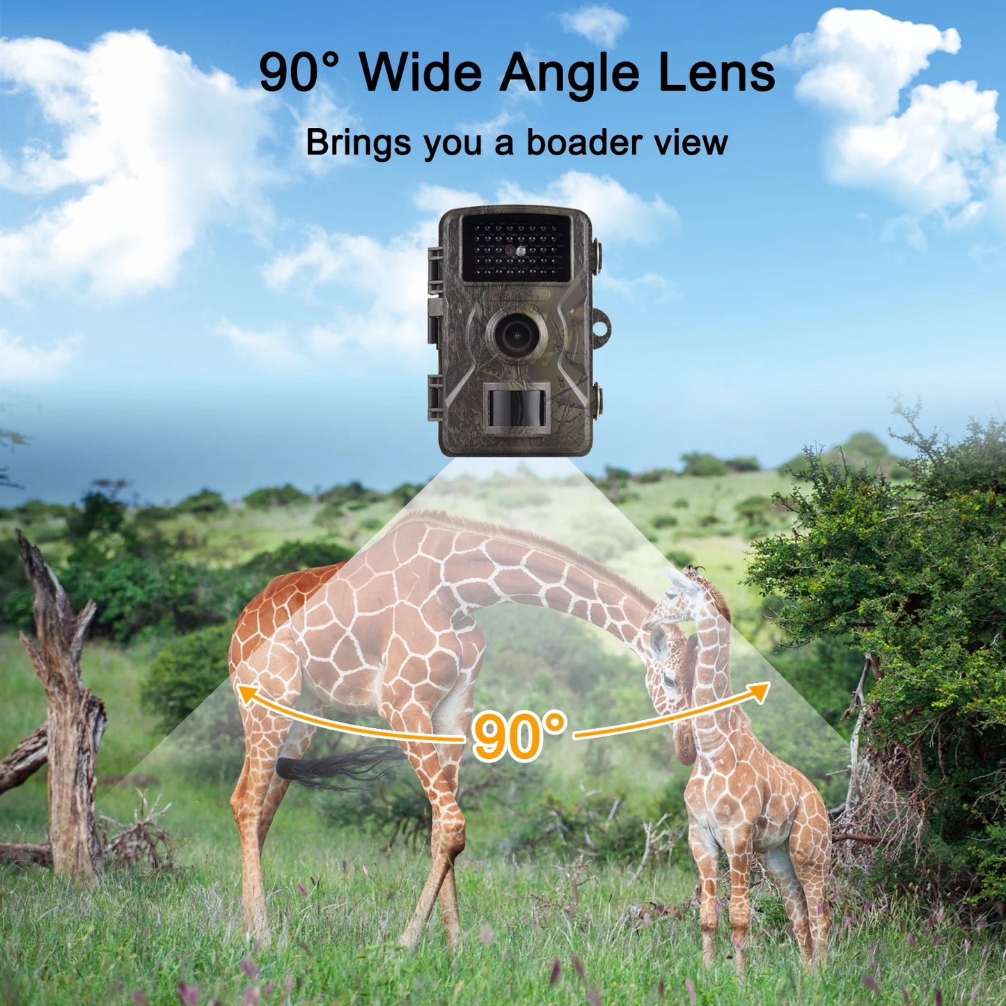 16MP 1080P Wildlife Trail Camera with 2.0 Inch TFT Color Sizecreen - Features 0.8s Trigger Time, Infrared Night Vision, Motion Activation, and IP66 Waterproof Rating