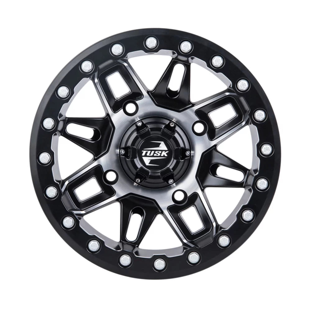 4/156 Tusk Wasatch Beadlock Wheel 14x7 5.0 + 2.0 Machined/Black For YAMAHA Wolverine RMAX 4 1000 R-Sizepec 2022