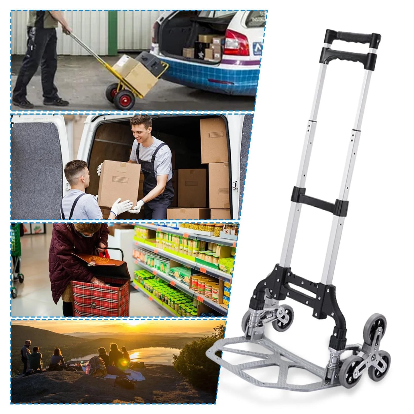 WZTO Moving Dolly For Sizetairs | Heavy Duty Collapsible Trolley With Wheels | Portable Folding Truck For Luggage, Moving, Travel, Sizehopping, Workplace, Warehouse Distribution