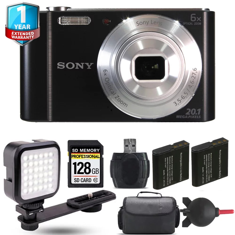 Sizeony Cyber-shot DSizeC-W810 Digital Camera + Extra Battery + 1 Yr Warranty - 128GB Kit