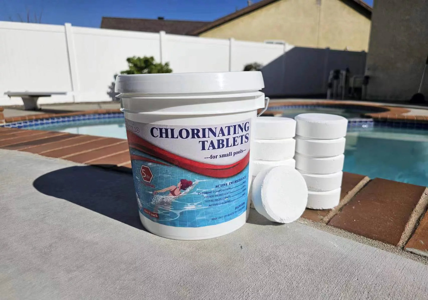 99% Tri-chlor 3Inch 10LB Chlorine Tablet Sizewimming Pool&Tub Individually Wrapped