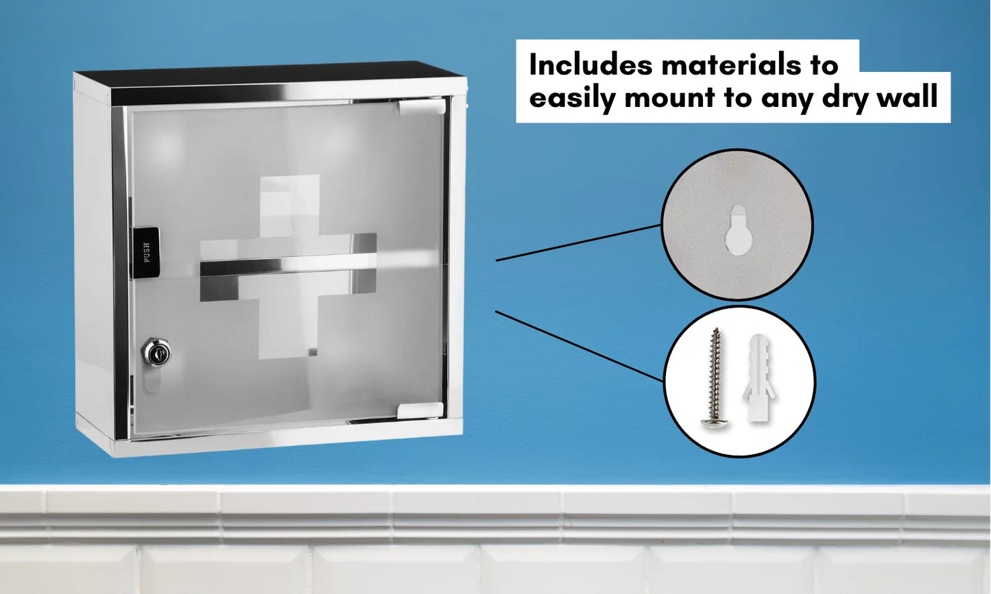 Toughty Lockable Medicine Cabinet