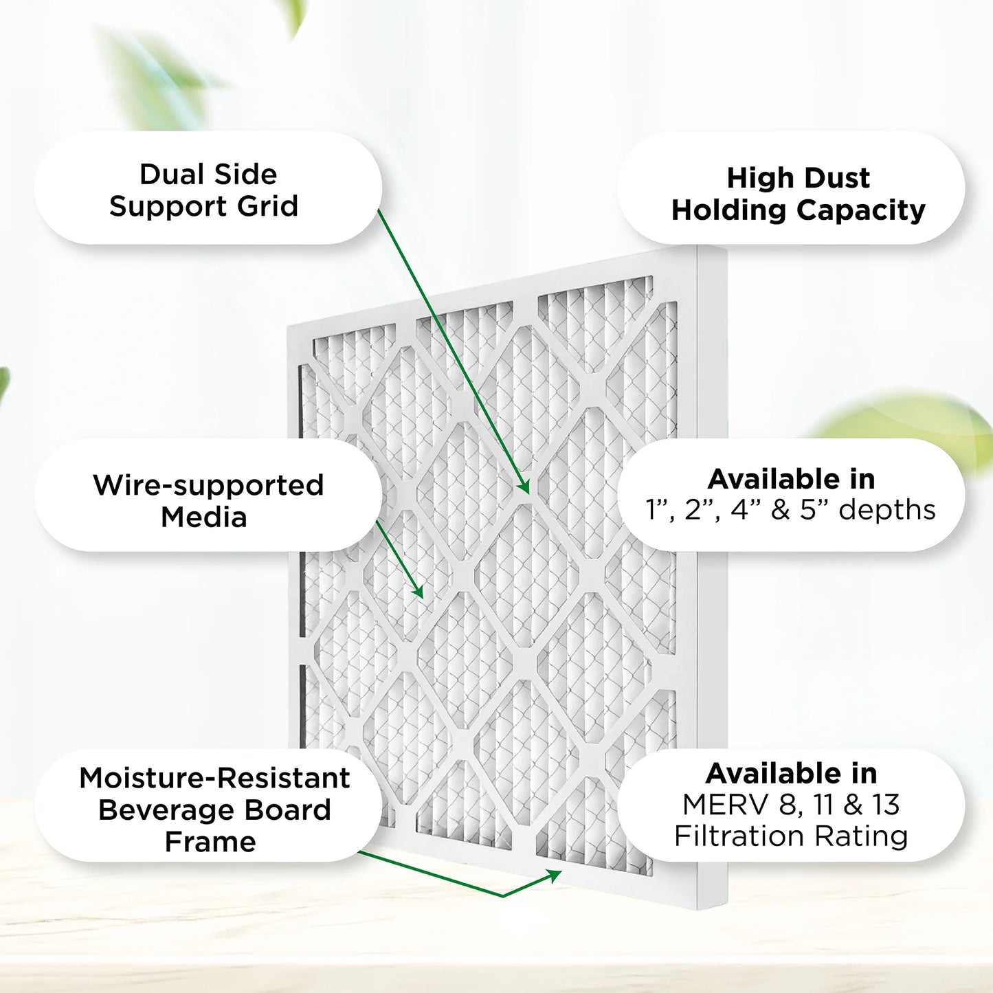 12x20x2 MERV 11, MPR 1000 Pleated AC Furnace 2" Air Filters by Pamlico. Case of 12. Actual Sizeize: 11-1/2 x 19-1/2 x 1-3/4