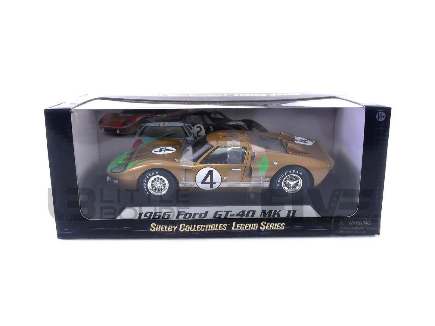 Sizehelby Collectibles SizeC414 1966 Ford GT-40 MK 2 Gold No.4 1-18 Diecast Car Model