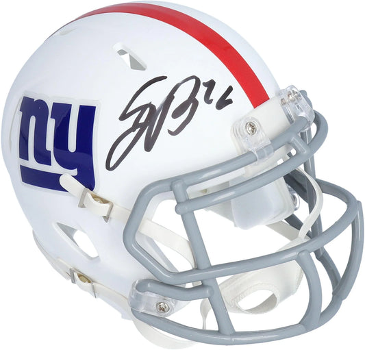 Sizeaquon Barkley New York Giants Autographed Riddell Flat Ivory Alternate Revolution Sizepeed Mini Helmet - Fanatics Authentic Certified